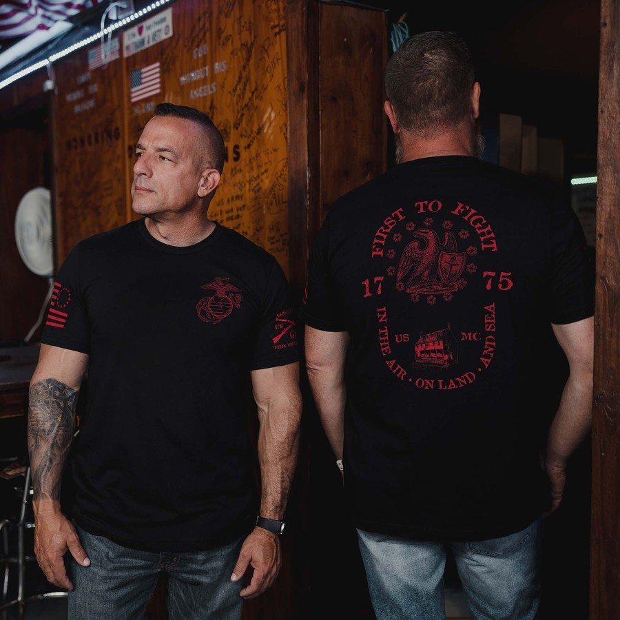 USMC - First To Fight T-Shirt - Black