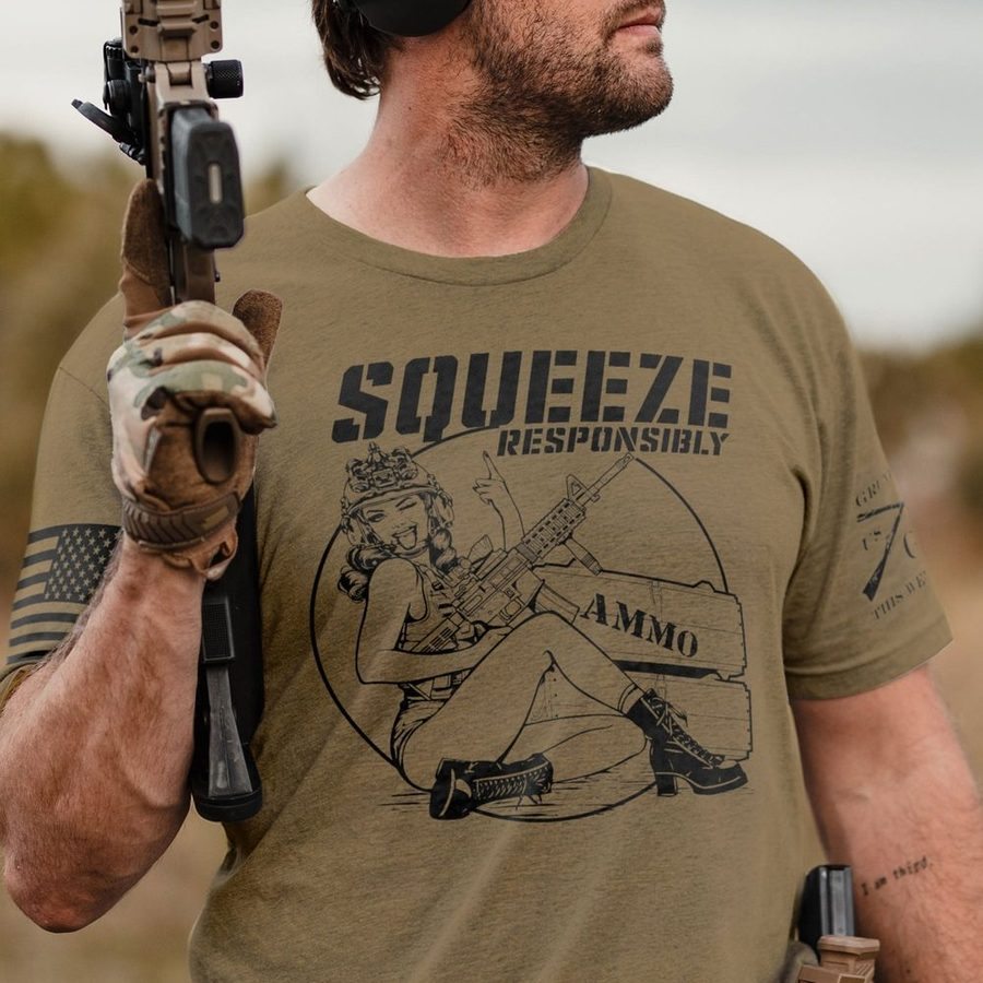 Squeeze Responsibly T-Shirt - Combat Green