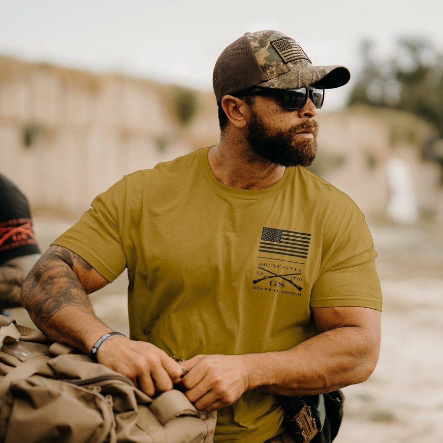 Steel Eagle T-Shirt - Gold