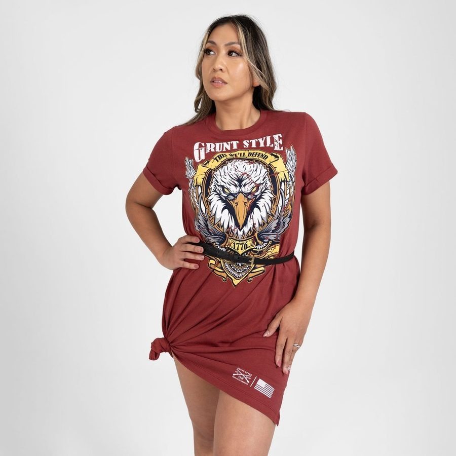 Women's Easy Rider Shirt Dress - Red Plum