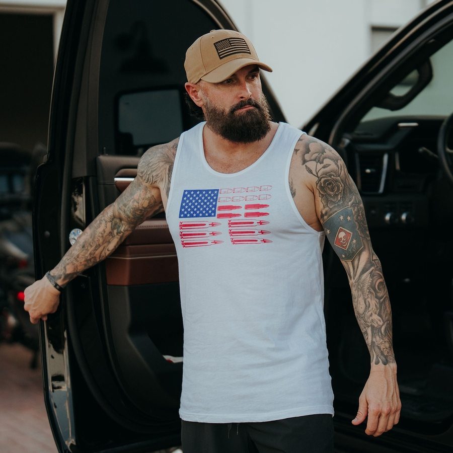 Men's Ammo Flag Tank - White