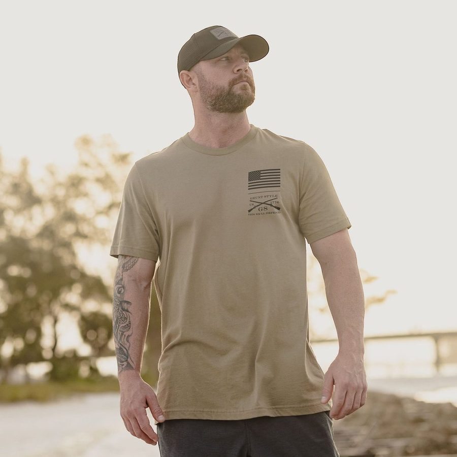 Basic Stacked Logo T-Shirts - 3-Pack - Combat Green