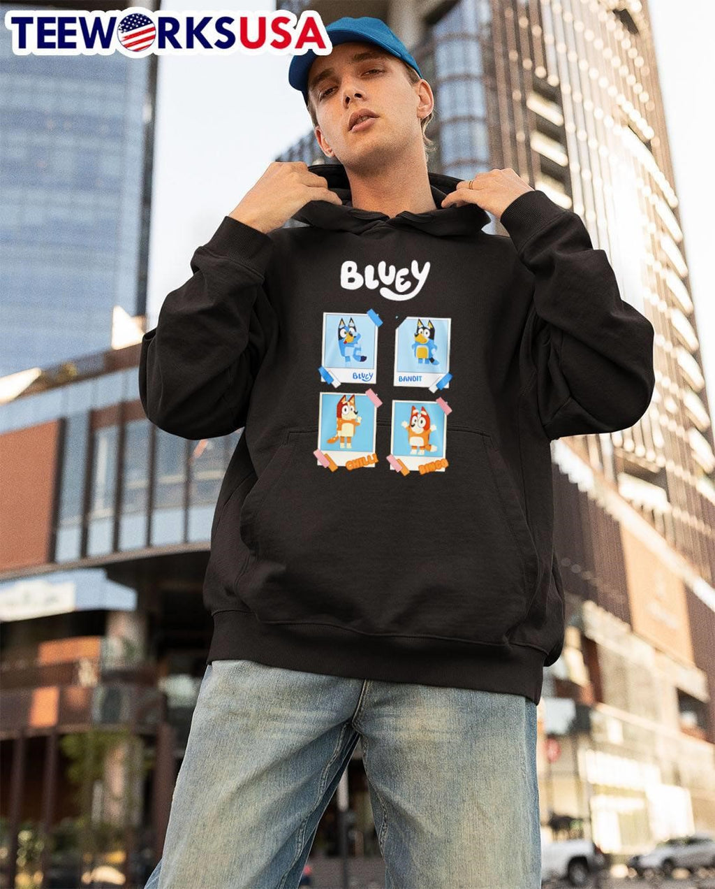 Bluey Bluey Bandit Chilli Bingo Polaroids Photos shirt