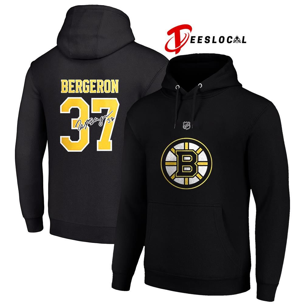 Boston Bruins x Patrice Bergeron name and number signature shirt