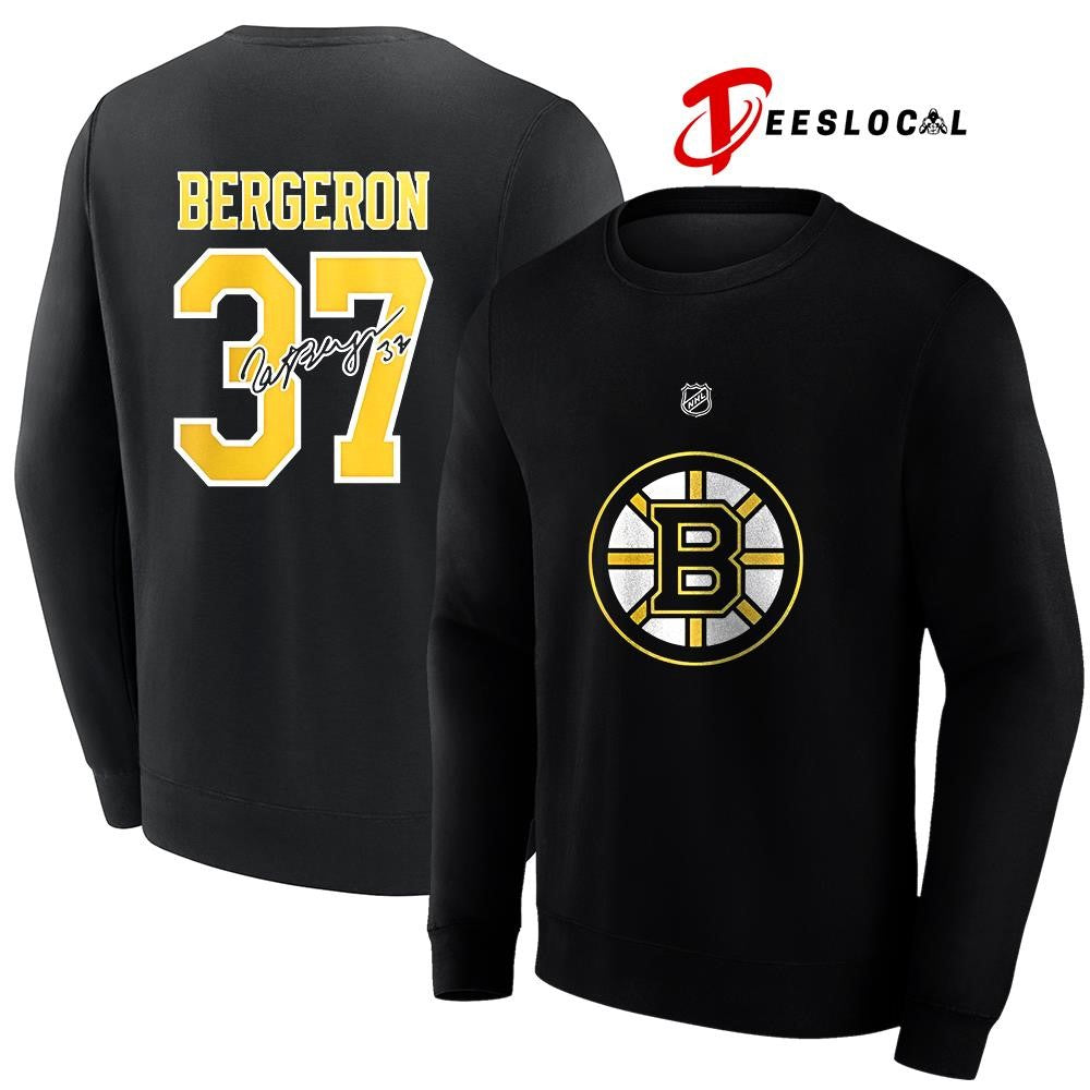 Boston Bruins x Patrice Bergeron name and number signature shirt