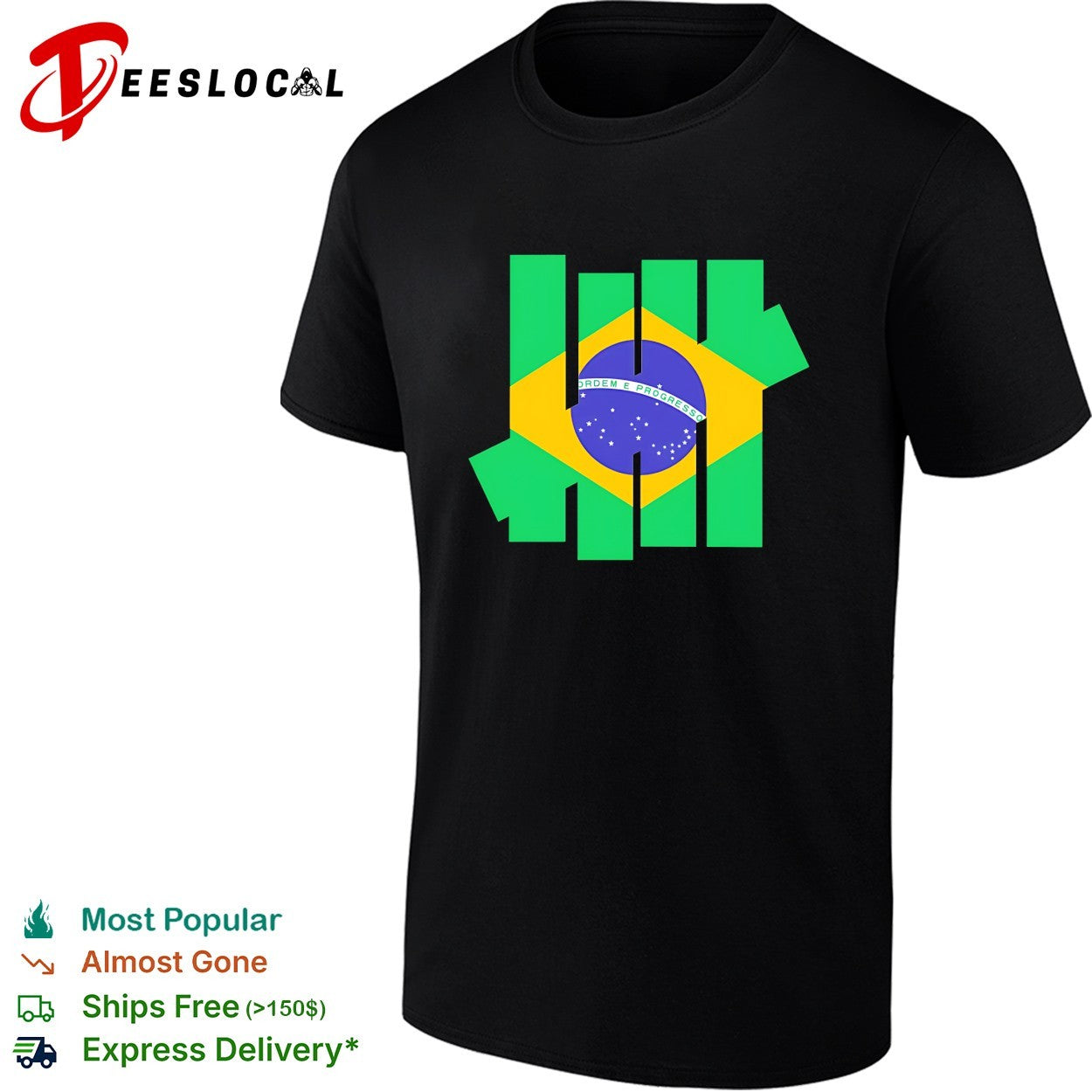 Brazil flag x Undefeated logo shirt