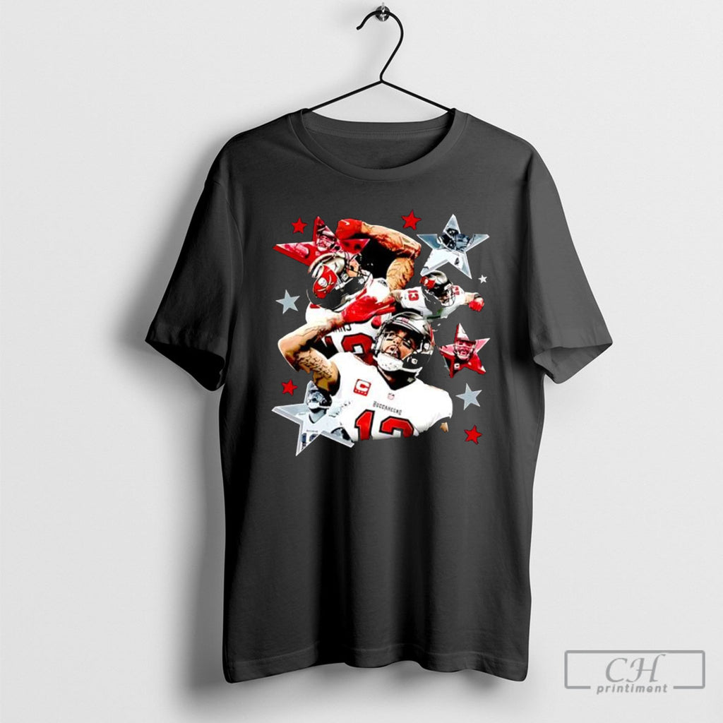 Buccaneers Red And Pewter Stars Football Team Shirt Tee