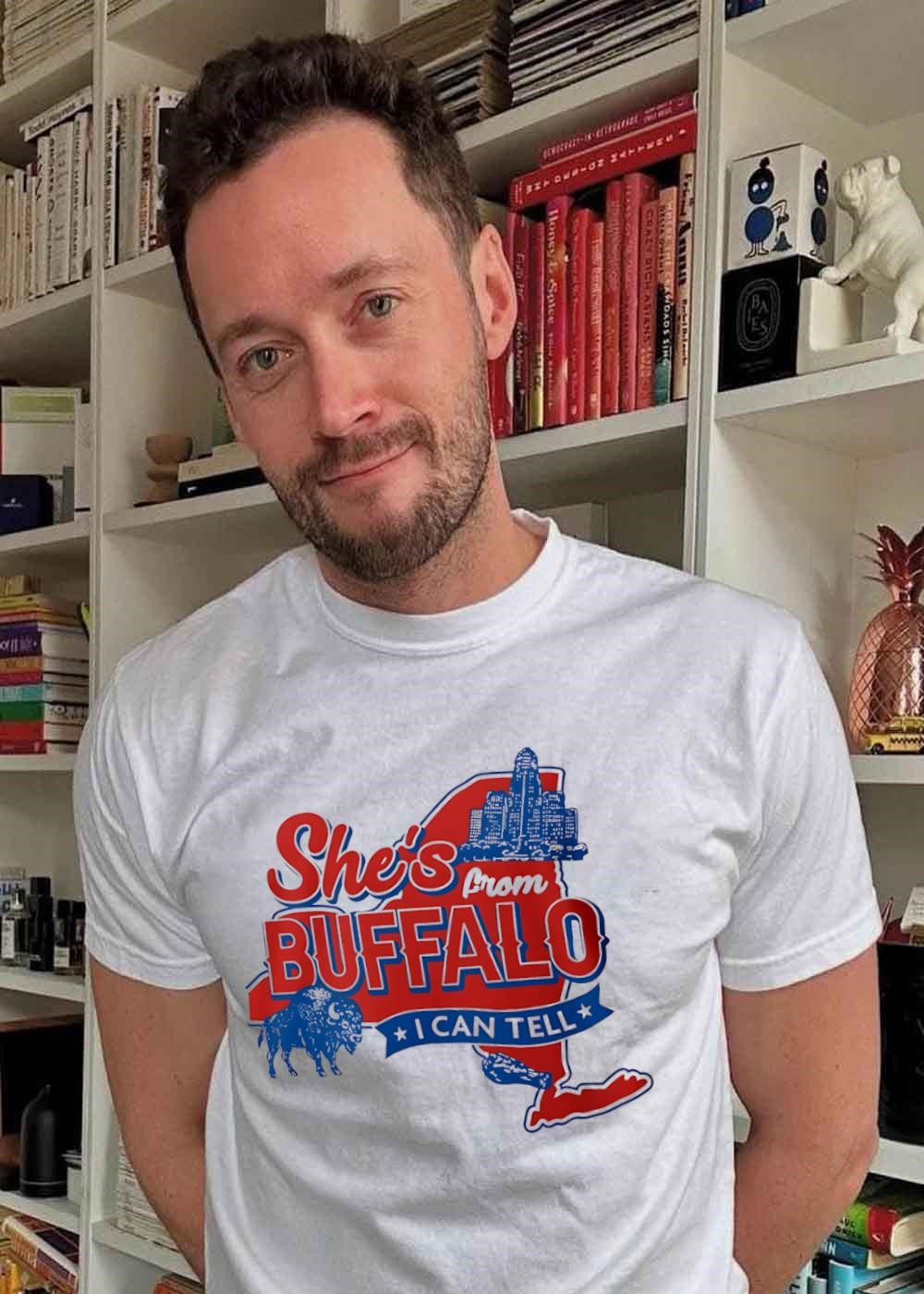 Buffalo City Skyline State Outline She Is From Buffalo I Can Tell Shirt