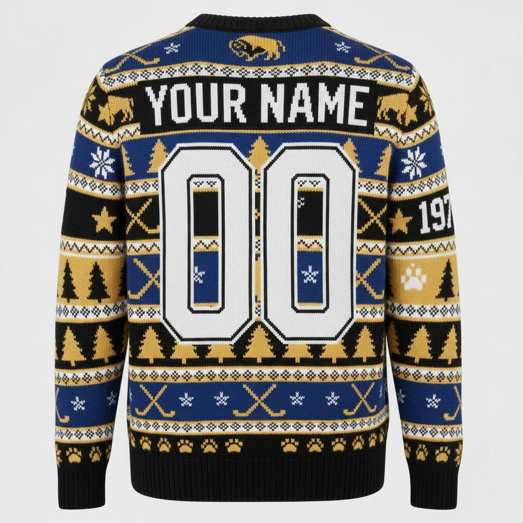 Buffalo Sabres NHL Ugly Christmas Sweater – Blue & Gold Fan Holiday Jumper