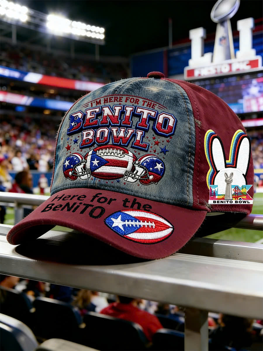 Benito Bowl Puerto Rican Flag Football Cap