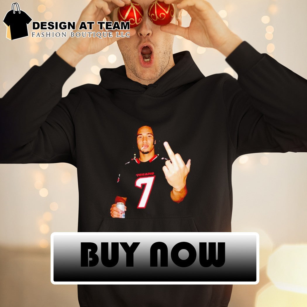 C.J. Stroud 7 Houston Texans Football smoking middle finger shirt
