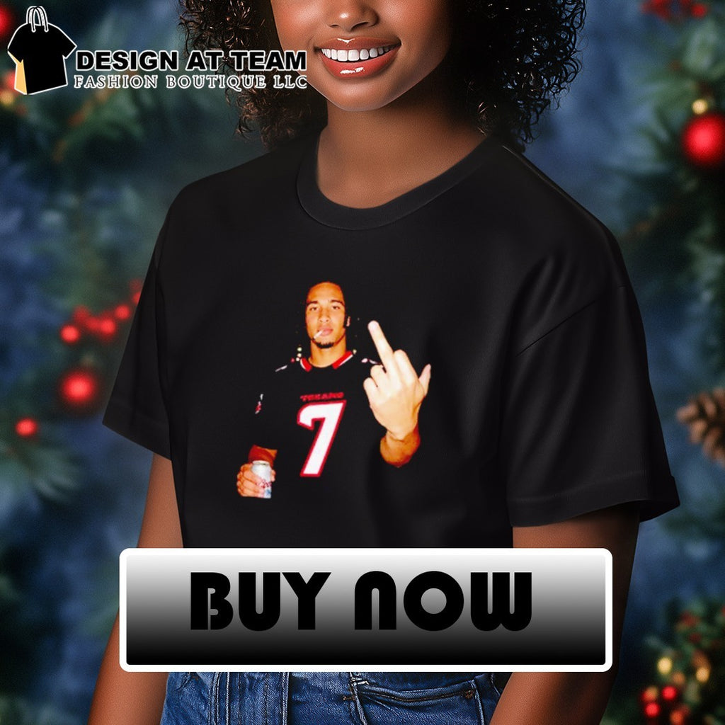 C.J. Stroud 7 Houston Texans Football smoking middle finger shirt