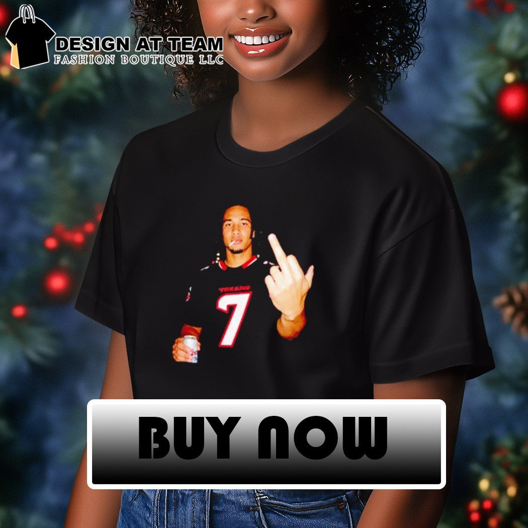 C.J. Stroud 7 Houston Texans Football smoking middle finger shirt