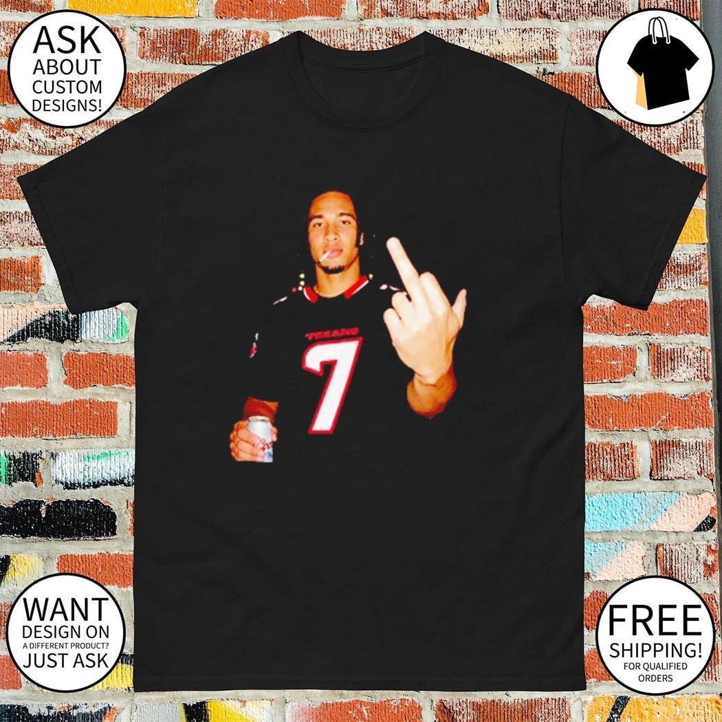 C.J. Stroud 7 Houston Texans Football smoking middle finger shirt