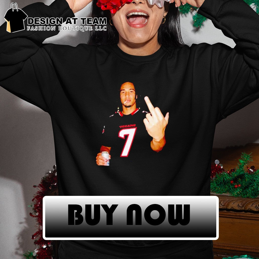 C.J. Stroud 7 Houston Texans Football smoking middle finger shirt