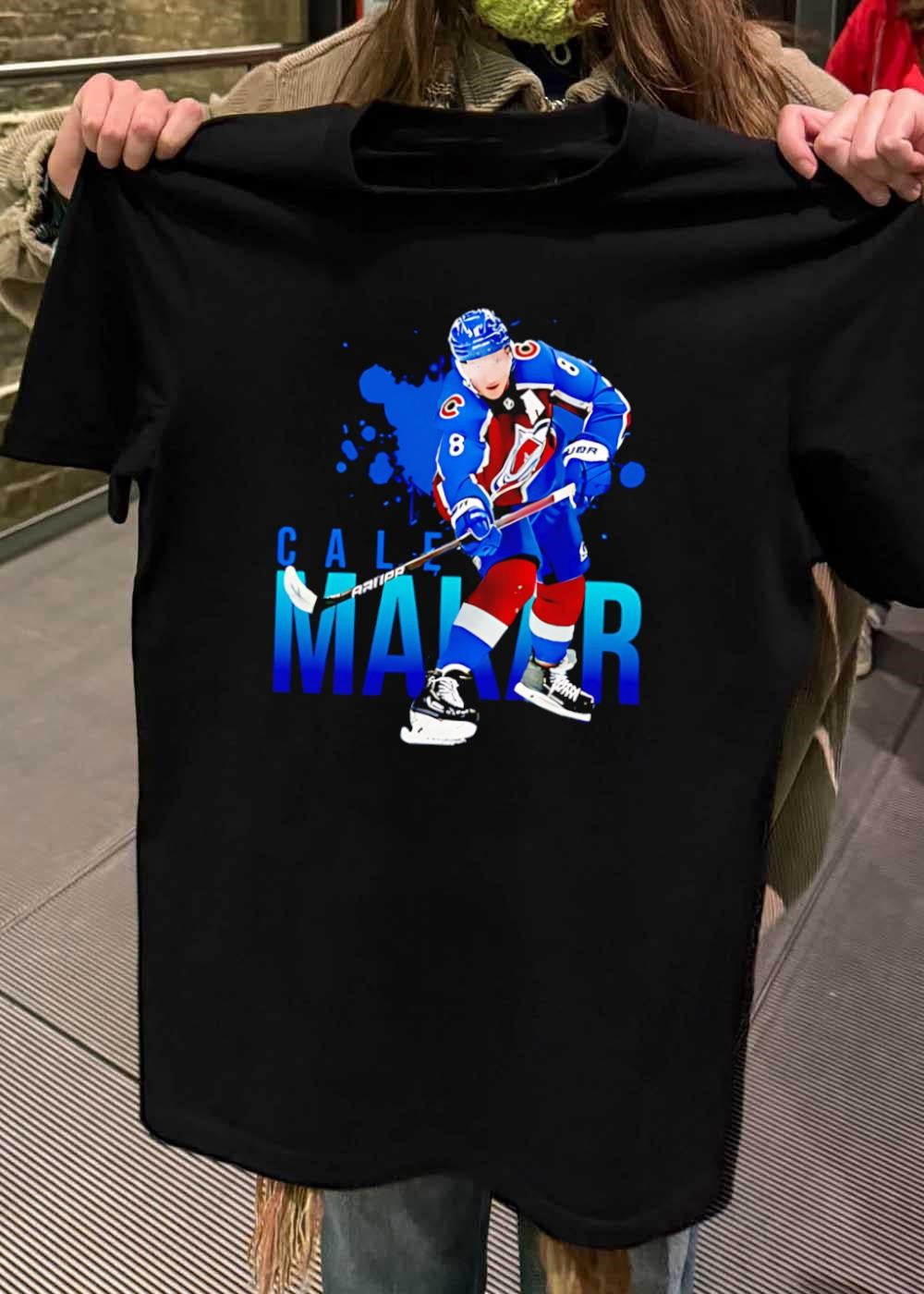 Cale Makar Hockey Art Cale Makar Colorado Avalanche T-Shirt
