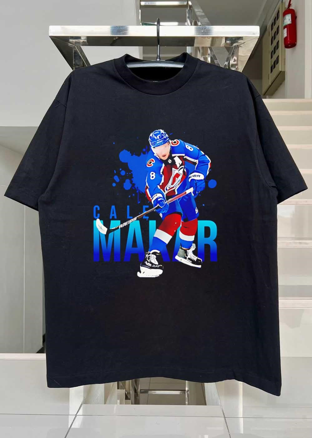 Cale Makar Hockey Art Cale Makar Colorado Avalanche T-Shirt