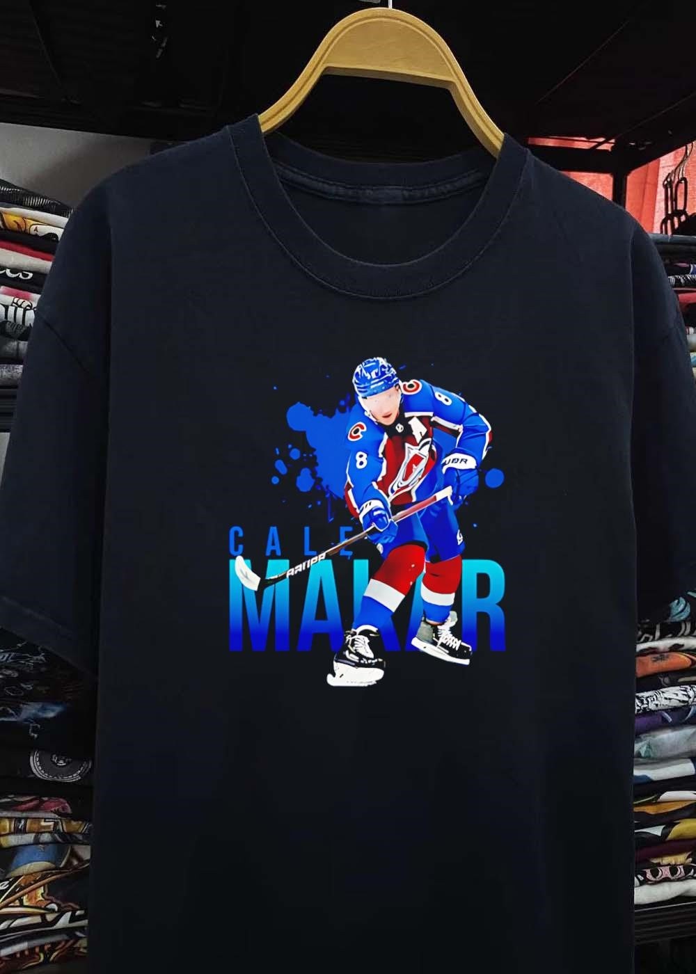 Cale Makar Hockey Art Cale Makar Colorado Avalanche T-Shirt