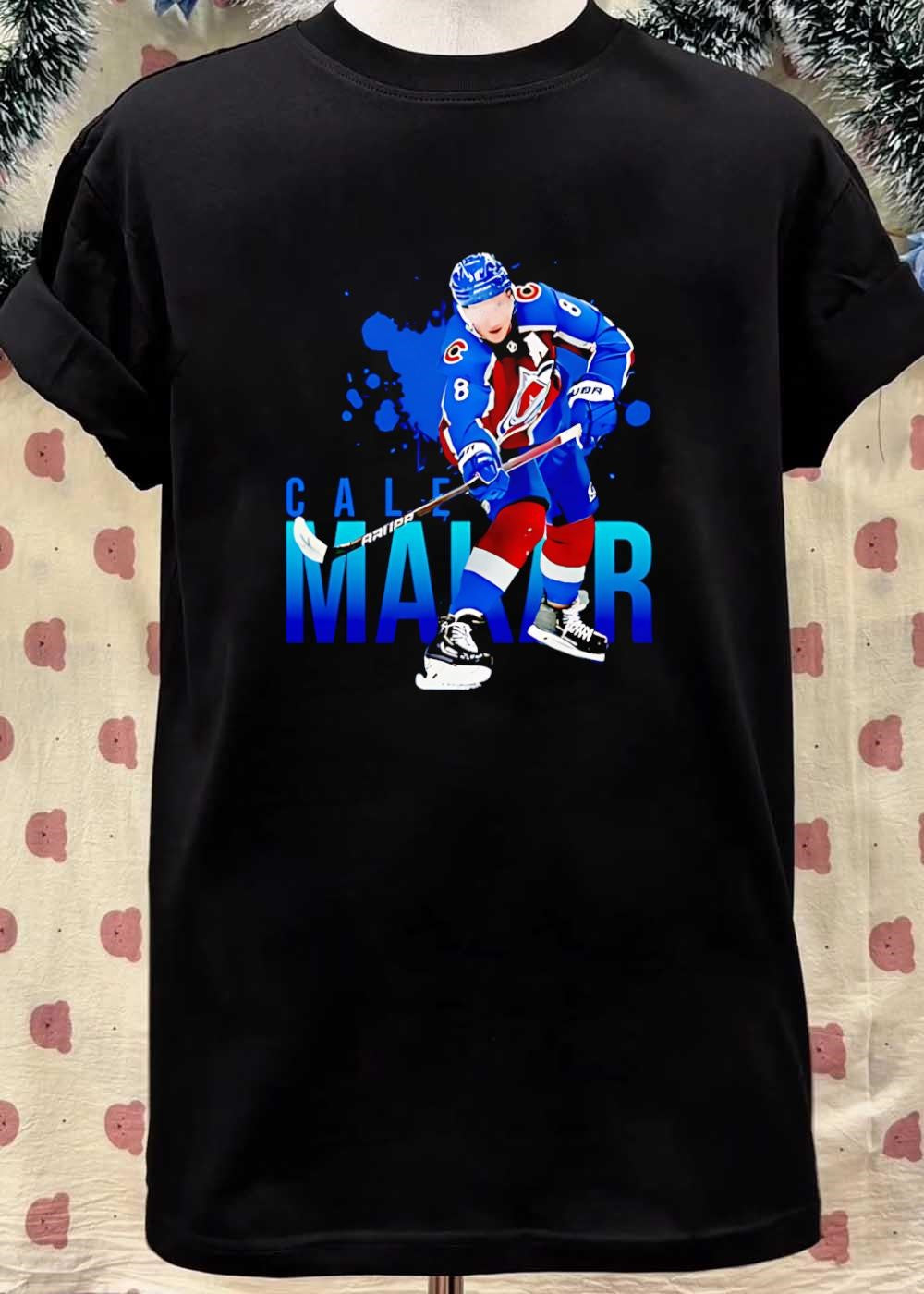 Cale Makar Hockey Art Cale Makar Colorado Avalanche T-Shirt