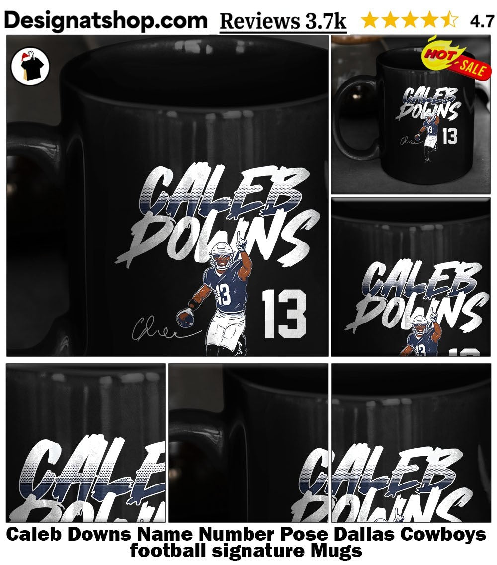 Caleb Downs Name Number Pose Dallas Cowboys football signature shirt