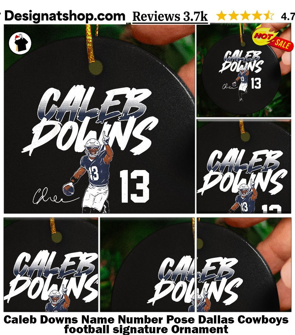Caleb Downs Name Number Pose Dallas Cowboys football signature shirt