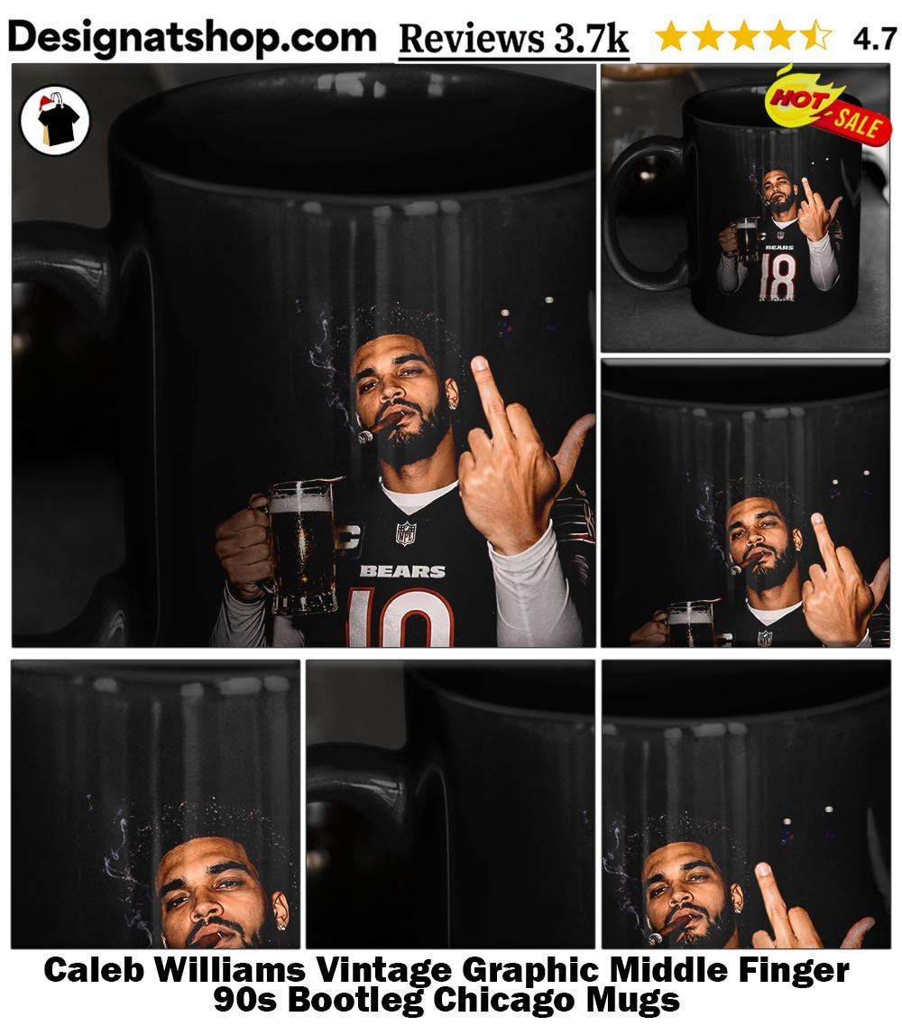 Caleb Williams Vintage Graphic Middle Finger 90s Bootleg Chicago shirt