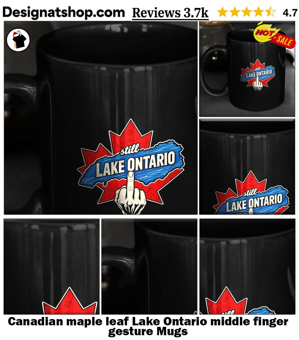 Canadian maple leaf Lake Ontario middle finger gesture shirt