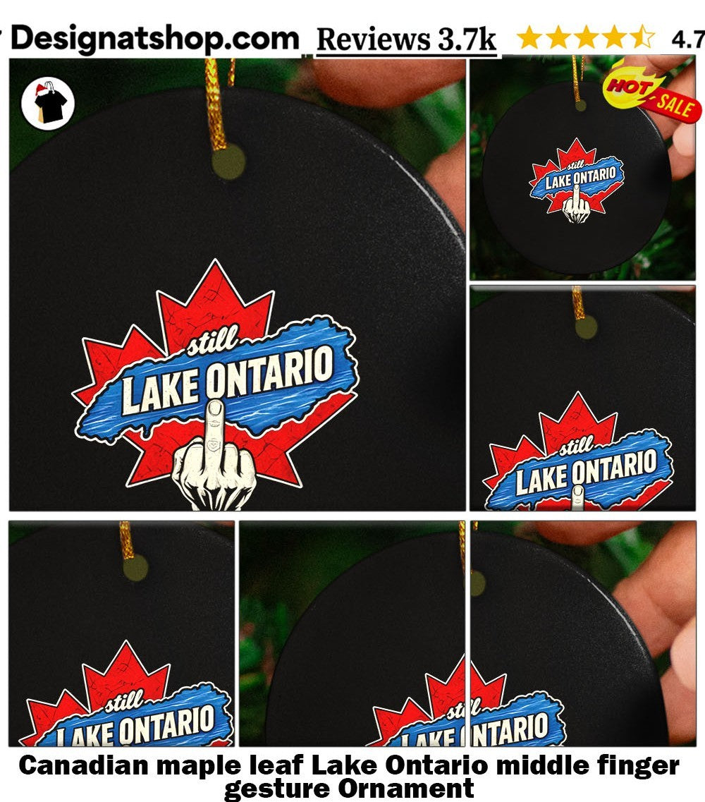 Canadian maple leaf Lake Ontario middle finger gesture shirt