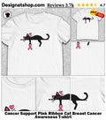 Cancer Support Pink Ribbon Cat Breast Cancer Awareness shirt