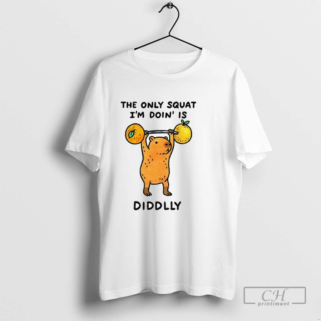 Capybara Orange Gym The Only Squat Im Doin Is Diddly