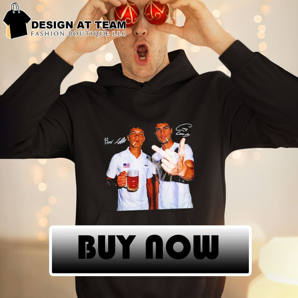 Carlos Alcaraz Ben Shelton Tennis Graphic Middle Finger Beer shirt