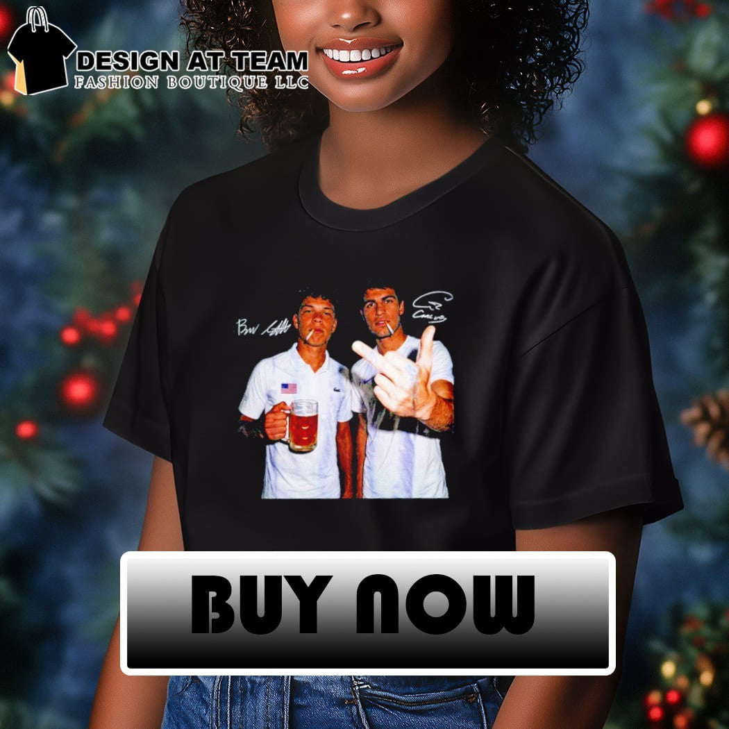 Carlos Alcaraz Ben Shelton Tennis Graphic Middle Finger Beer shirt
