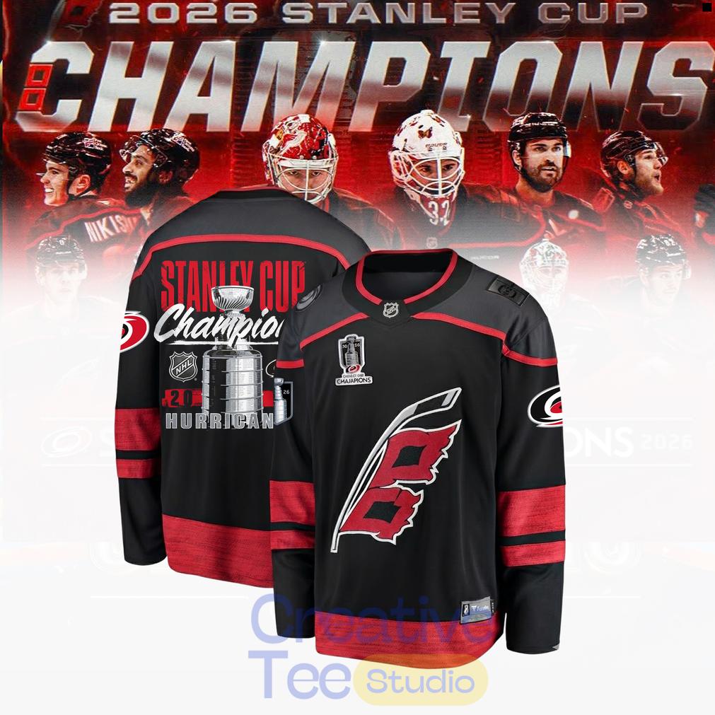 Carolina Hurricanes 2026 Stanley Cup Champions Black Edition Hockey Jersey
