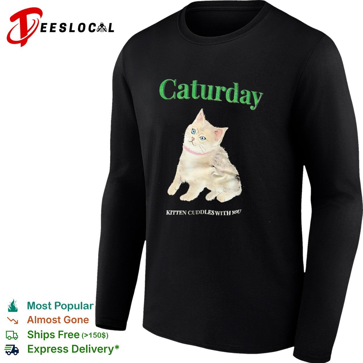Caturday Kitten Cuddles with You Cute Cat shirt
