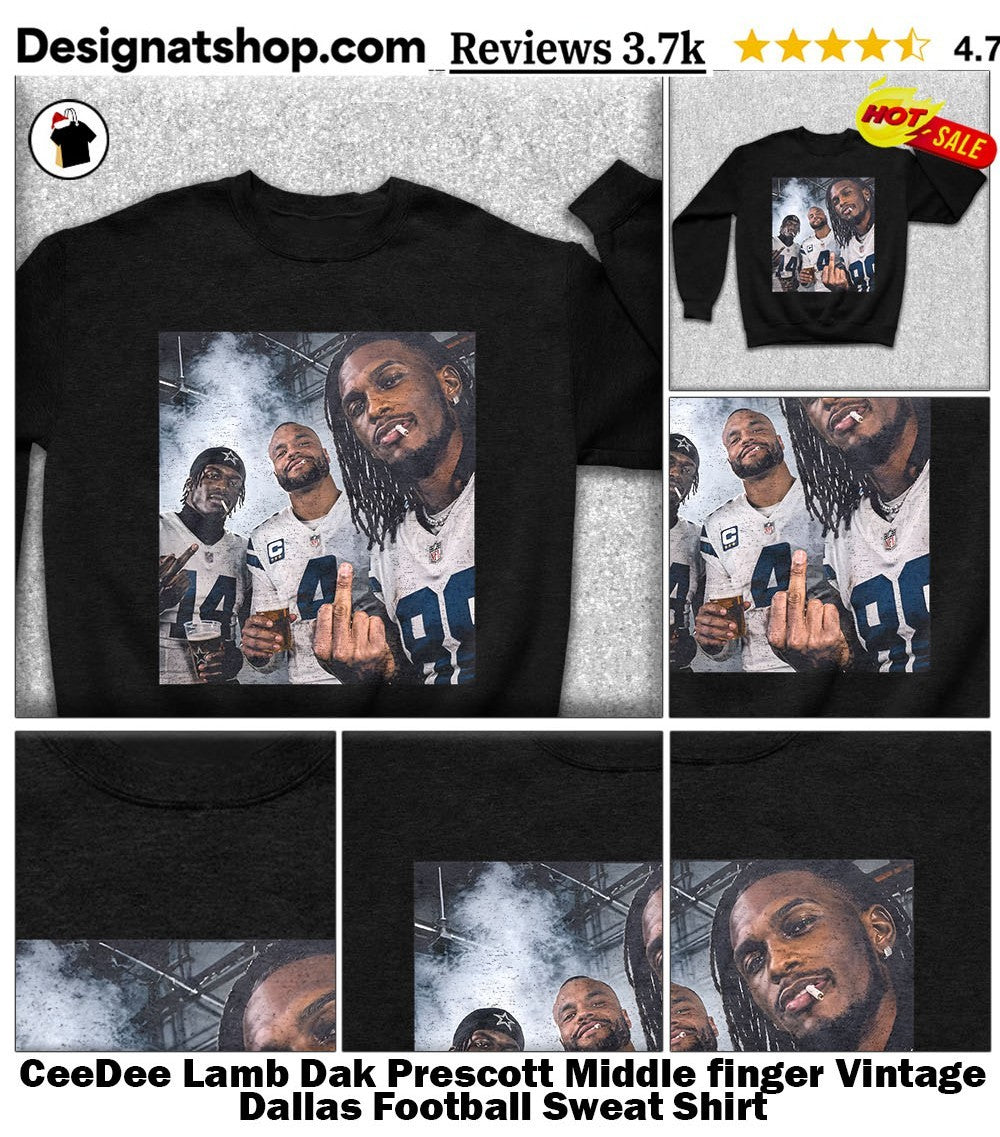 CeeDee Lamb Dak Prescott Middle finger Vintage Dallas Football shirt