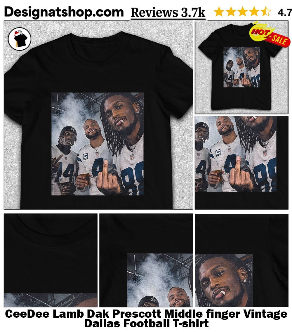 CeeDee Lamb Dak Prescott Middle finger Vintage Dallas Football shirt