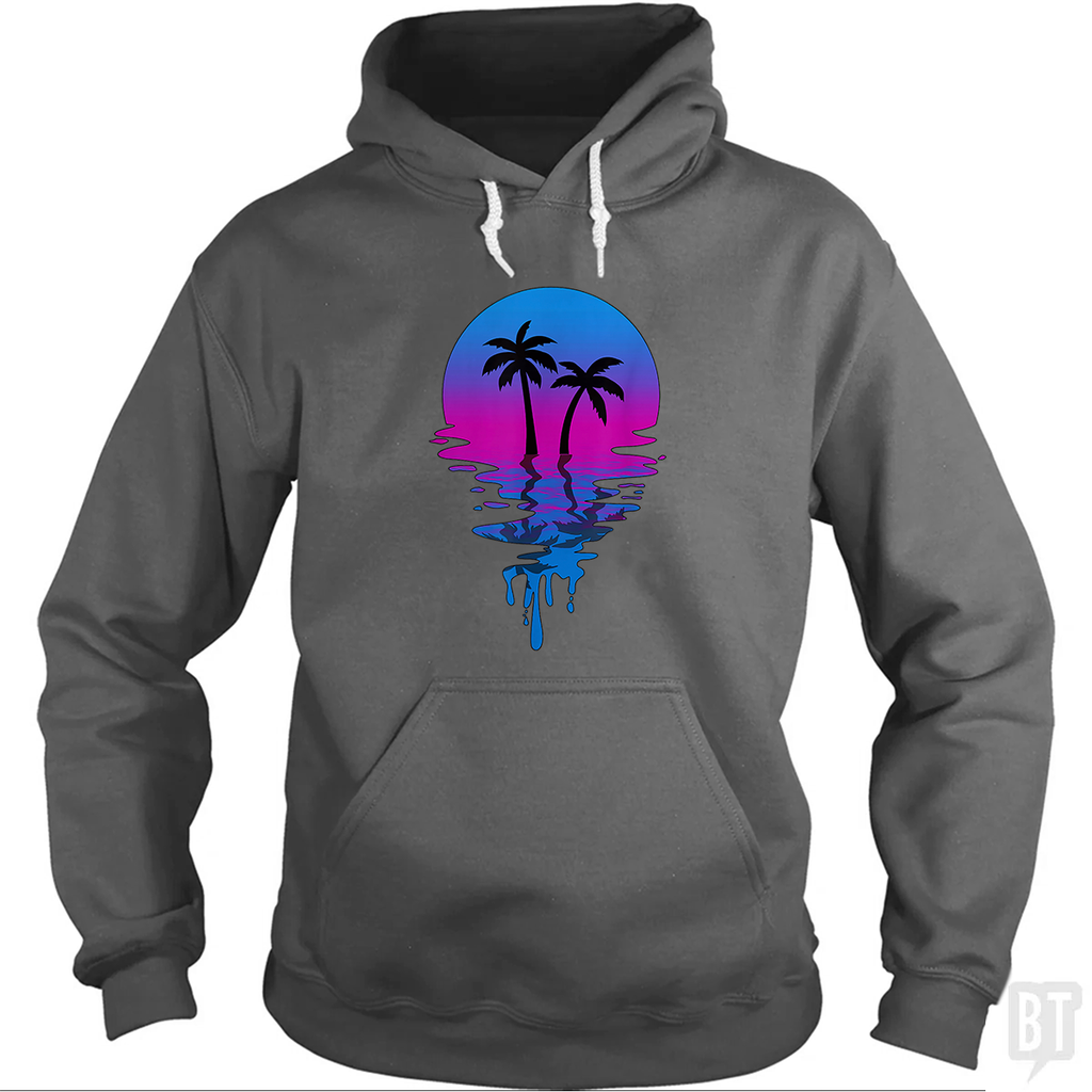 Vintage Retro Sunset Palm Tree Hoodie