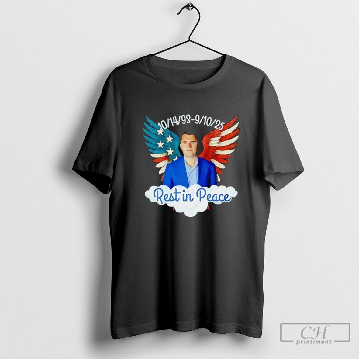 Charlie Kirk Rest In Peace 1993 2025 Usa Flag Wings For Him Shirt Sweater