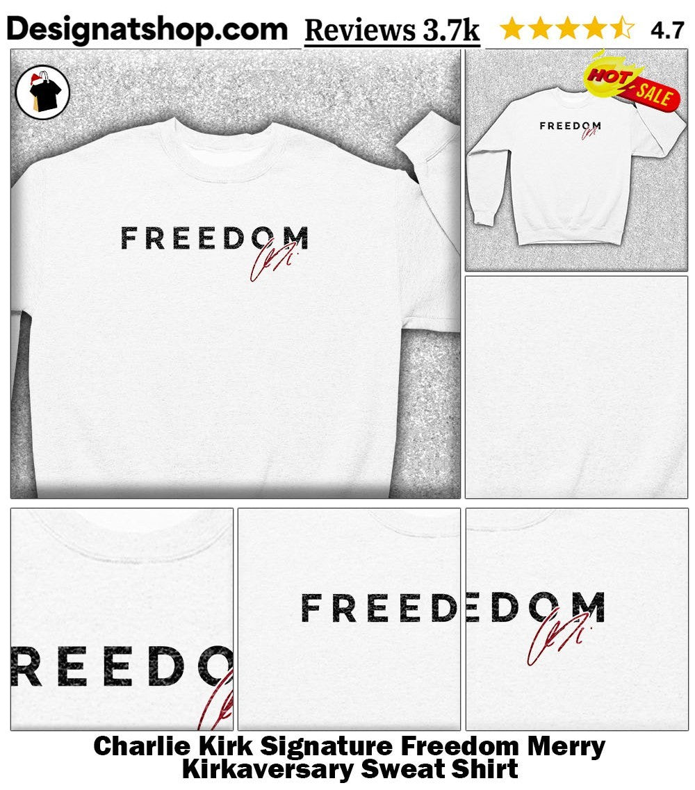 Charlie Kirk Signature Freedom Merry Kirkaversary shirt