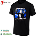 Charlie Kirk courage in faith flag cross 1993 2025 shirt