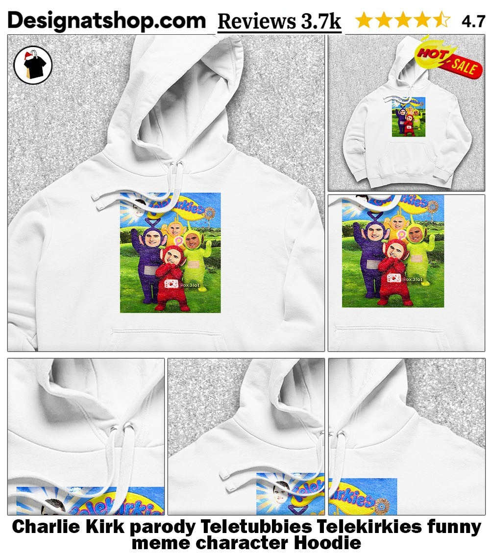Charlie Kirk parody Teletubbies Telekirkies funny meme character shirt