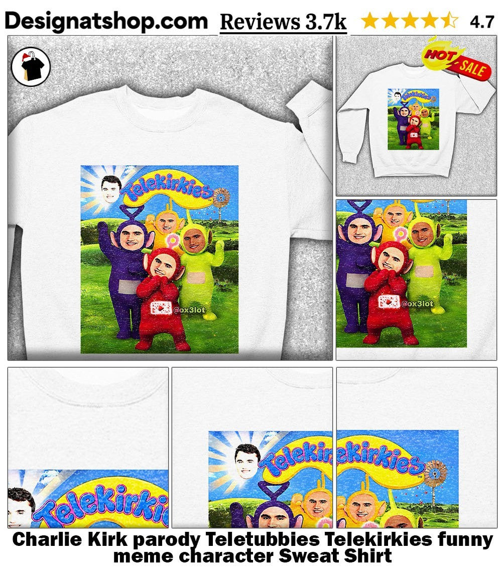 Charlie Kirk parody Teletubbies Telekirkies funny meme character shirt