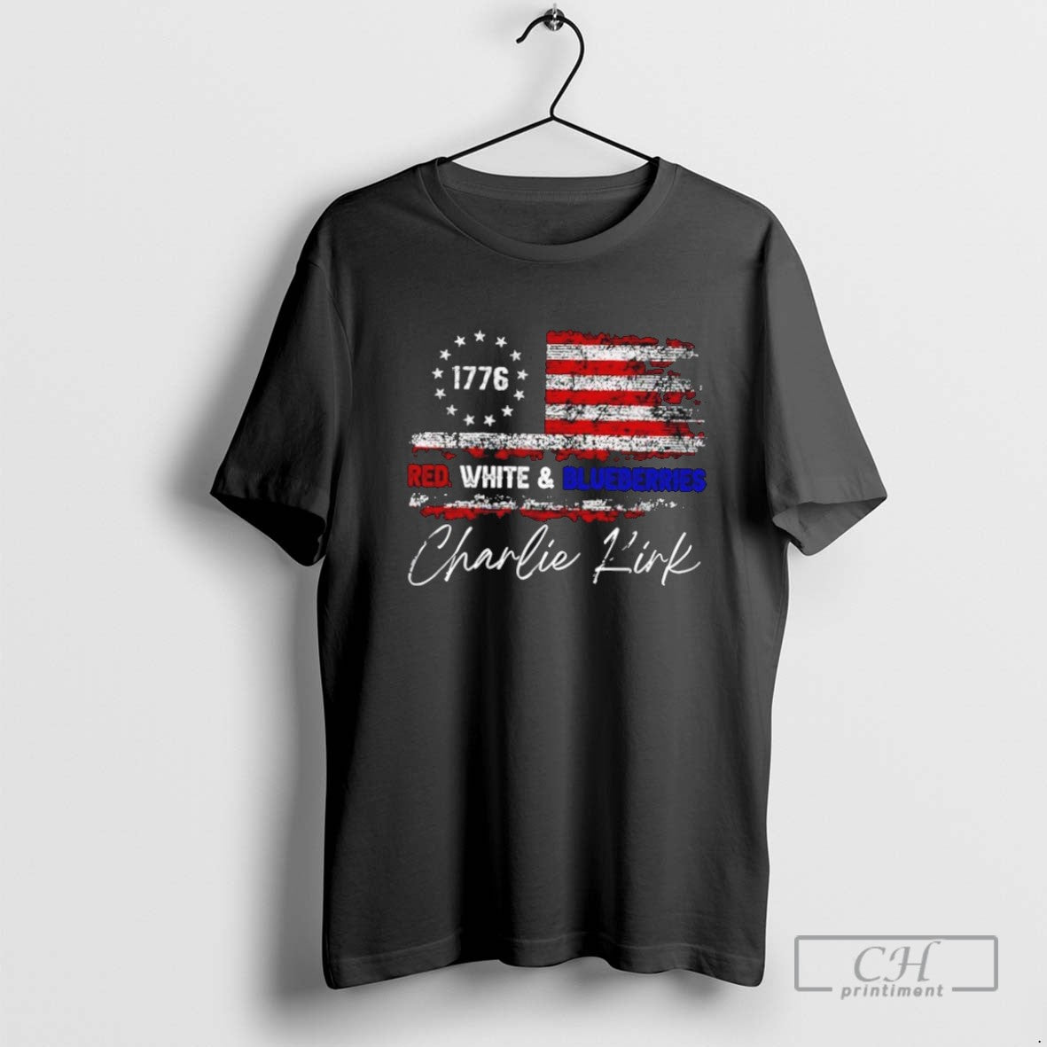 Charlie Kirk Red White And Blueberries Us Flag