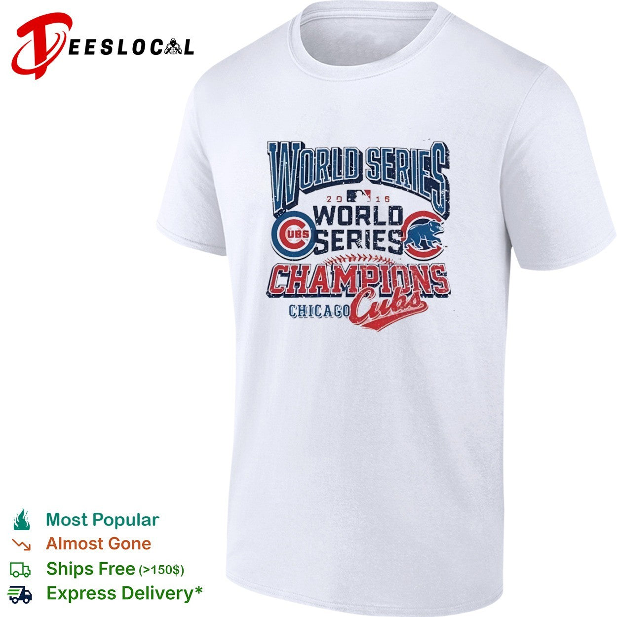 Chicago Cubs 2016 World Series champions baseball bear logo shirt