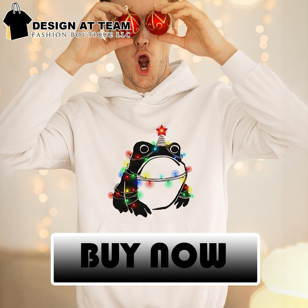 Christmas Toad With Lights Wrapping An Amphibian Festive Holiday Animal Shirt