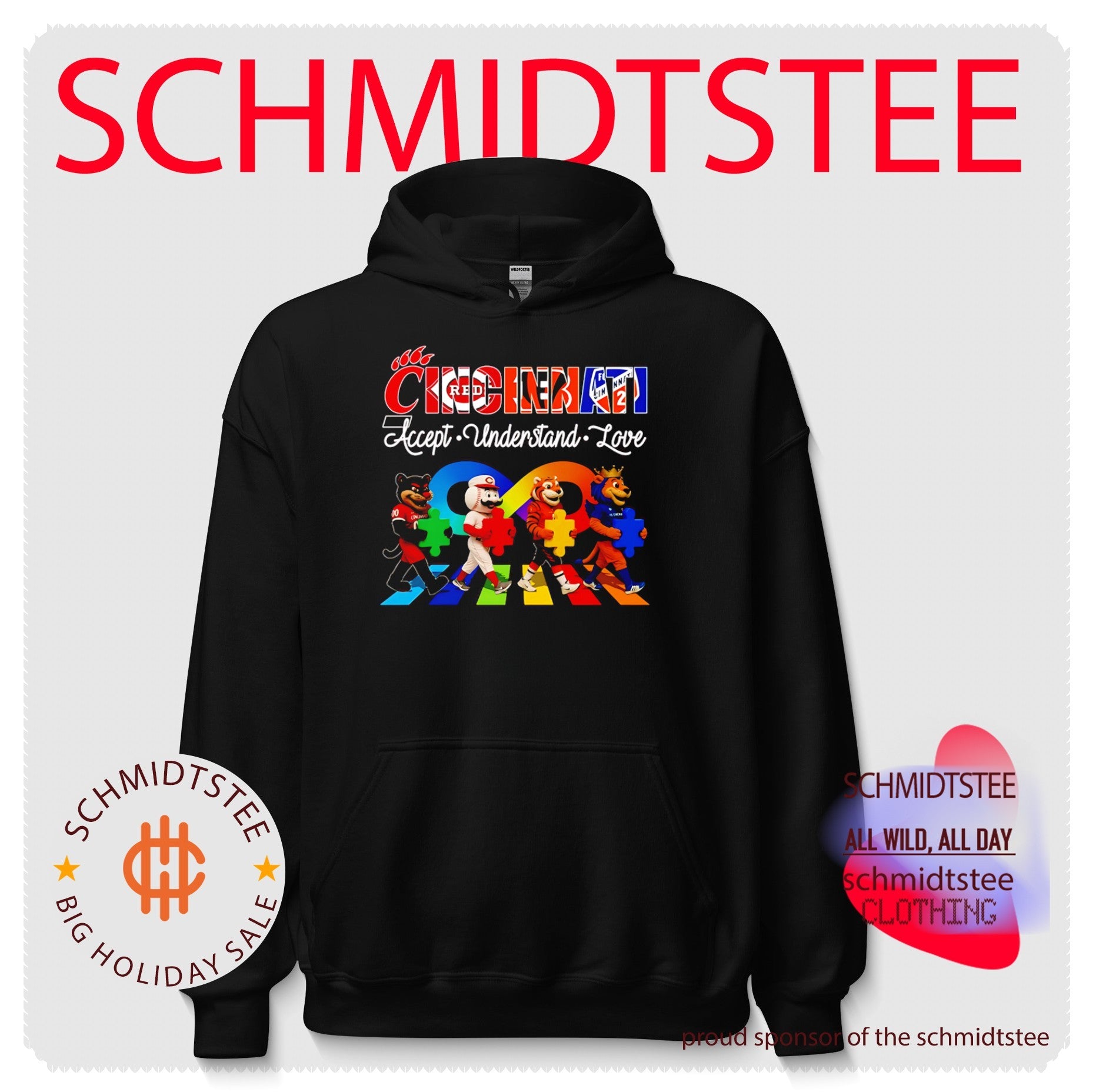 Cincinnati Accept Understand Love Mascot Autism Awareness shirt