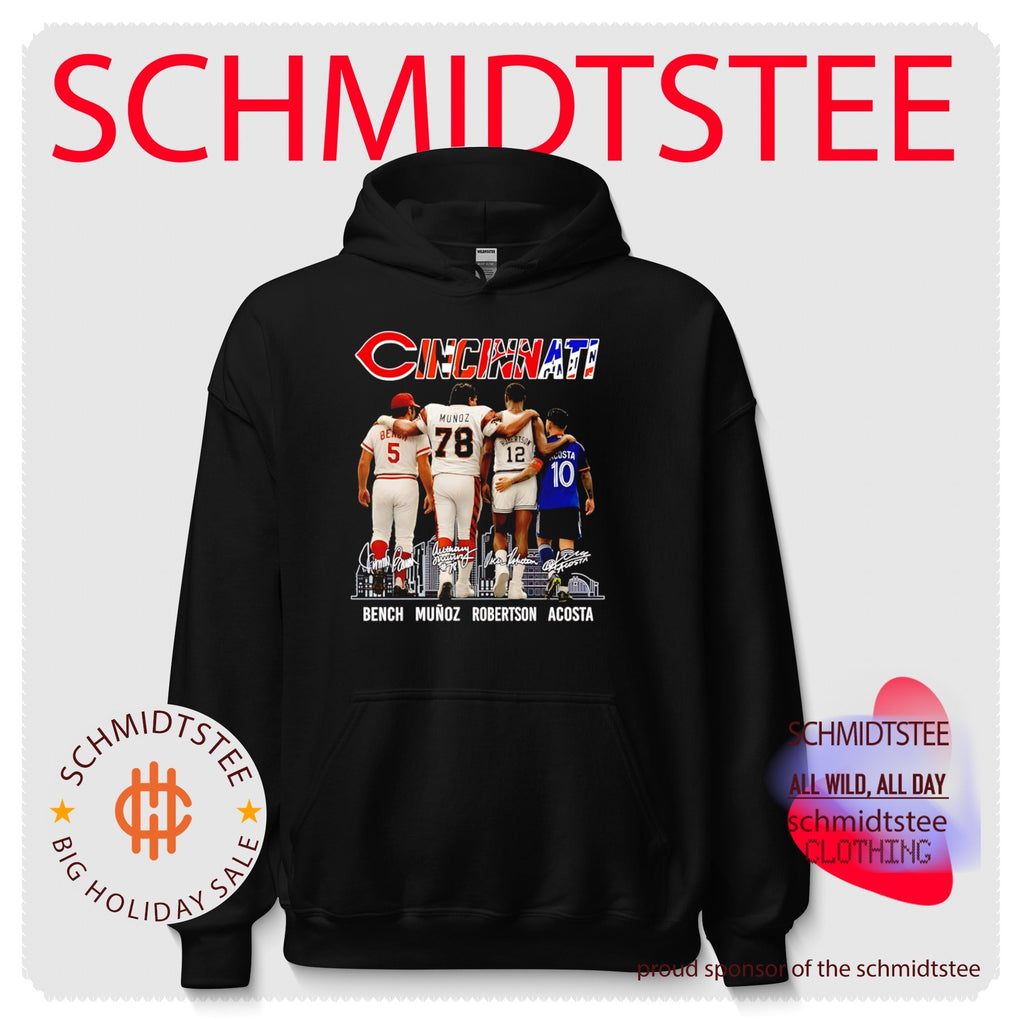 Cincinnati Legends Johnny Bench Anthony Muñoz Oscar Robertson and Luciano Acosta shirt