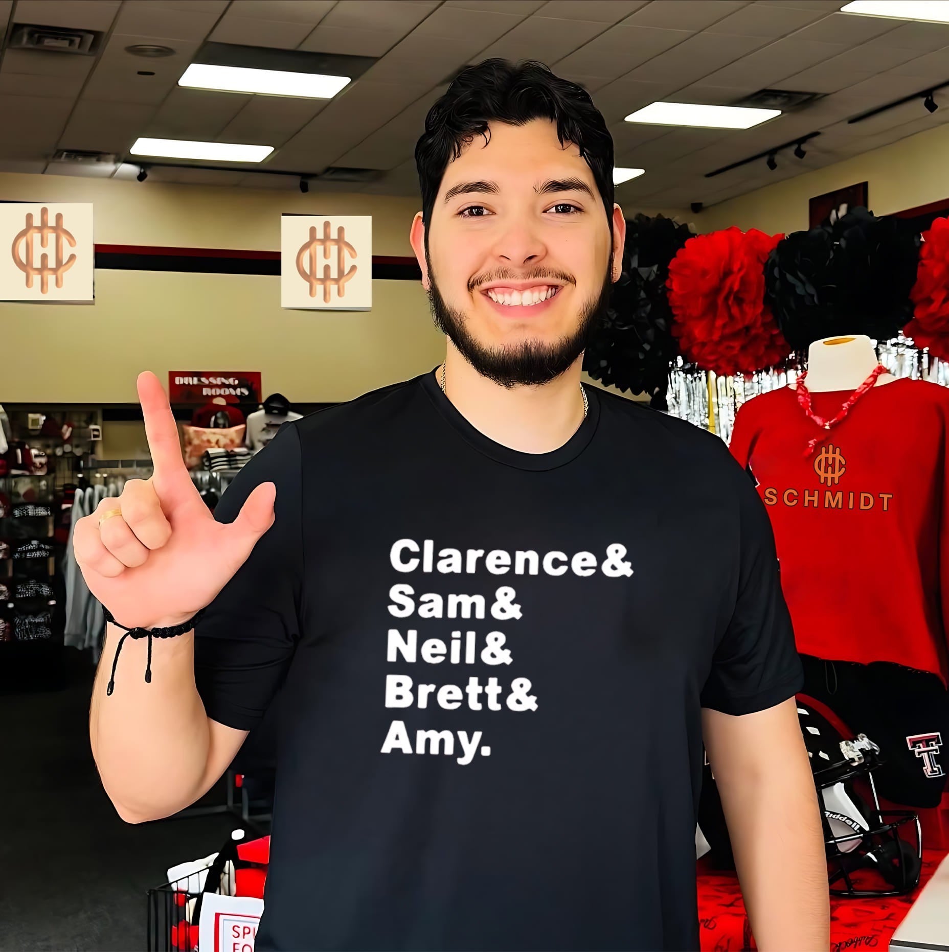 Clarence & Sam & Neil & Brett & Amy names list shirt