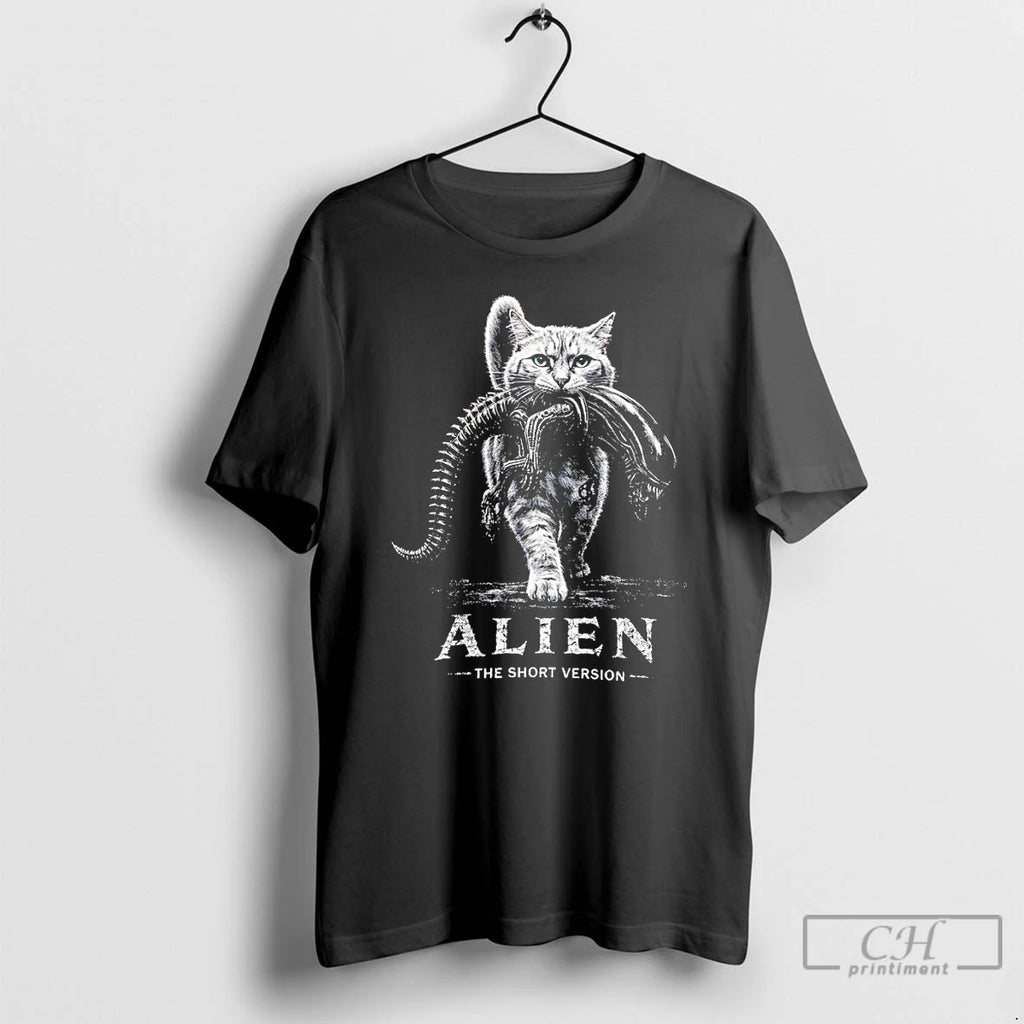 Classic Alien The Short Version Cat Sci Fi Horror Parody Graphic