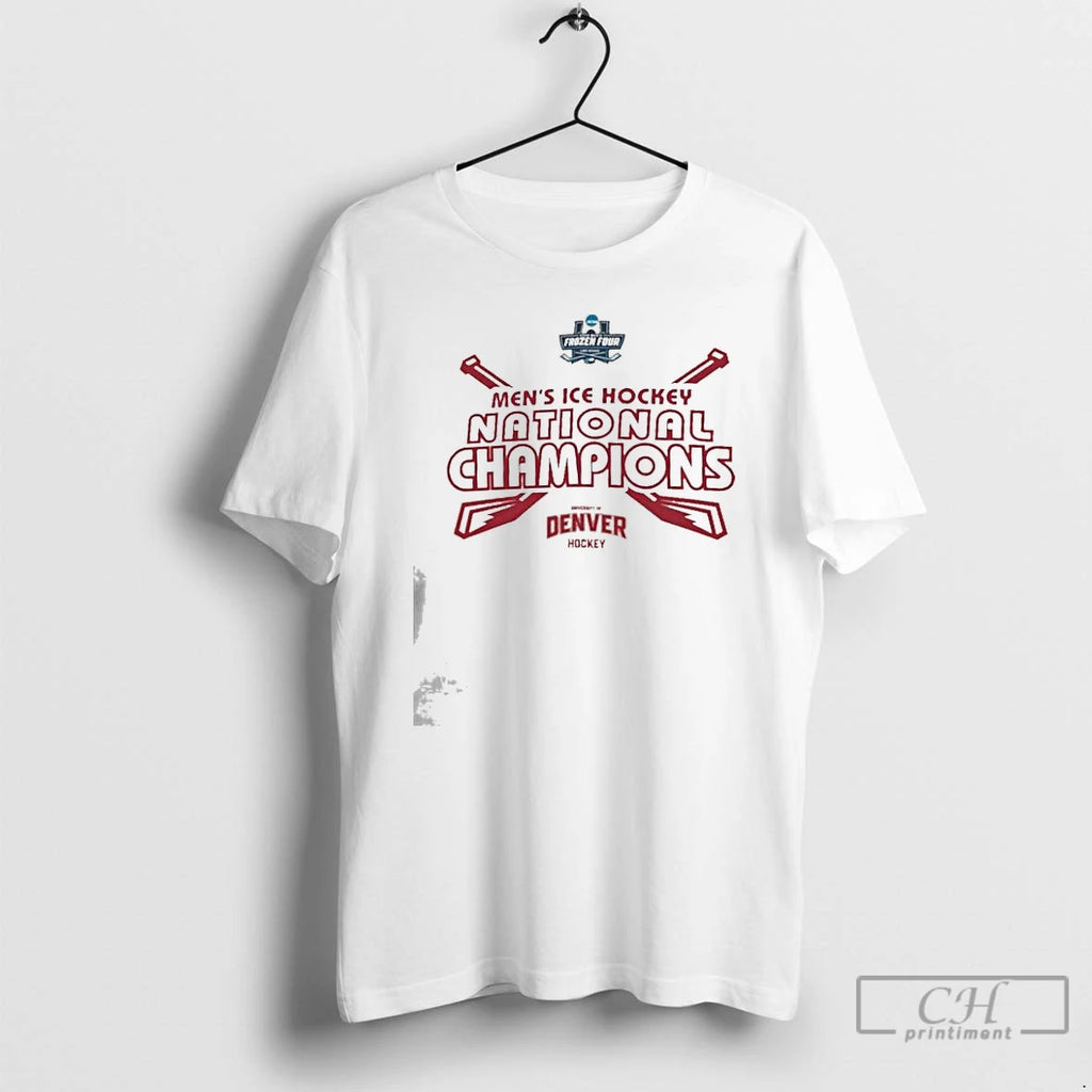 Classic Denver Pioneers 2026 Ncaa Di Mens Ice Hockey Frozen Four National Champions T Shirts
